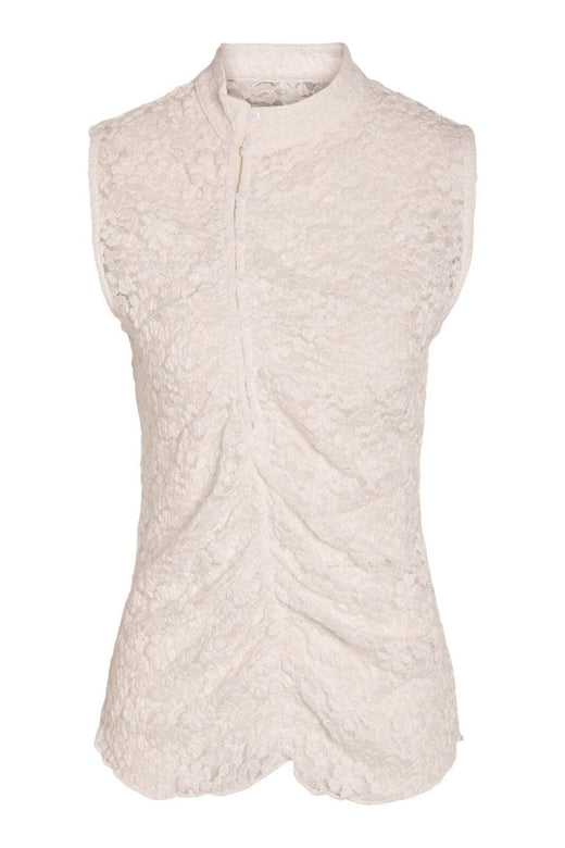 Noisy May - Nmpeyton S/L Button Top - 5225227 Snow White Toppe 