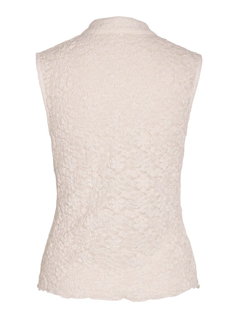 Noisy May - Nmpeyton S/L Button Top - 5225227 Snow White Toppe 