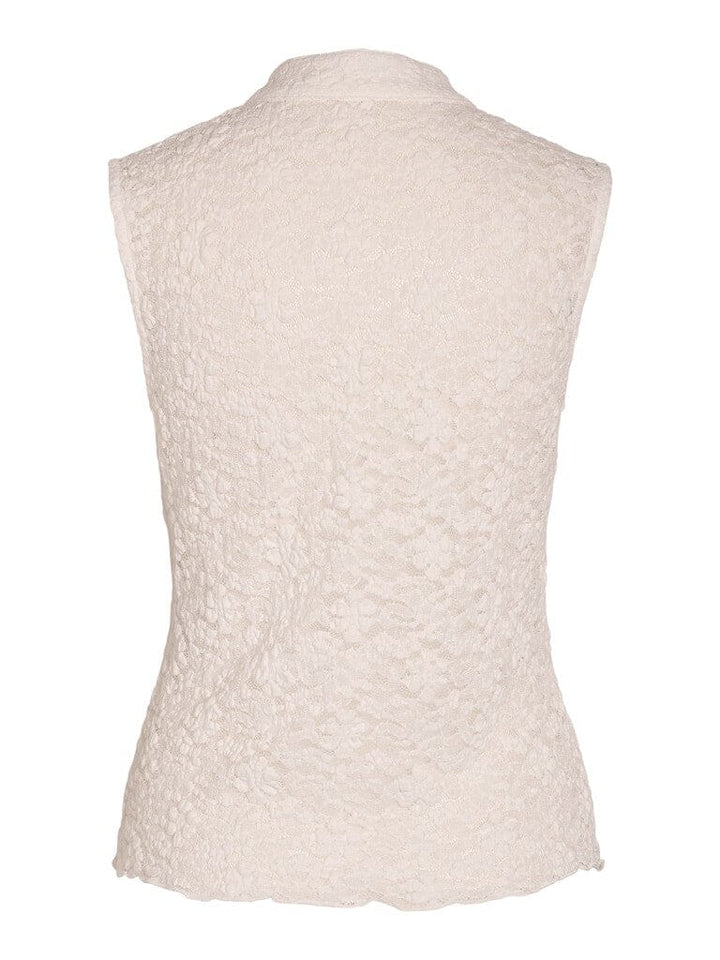 Noisy May - Nmpeyton S/L Button Top - 5225227 Snow White Toppe 