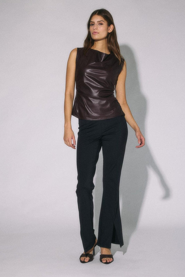 Noisy May - Nmsandy Pu S/L Top - 5080293 Chocolate Plum