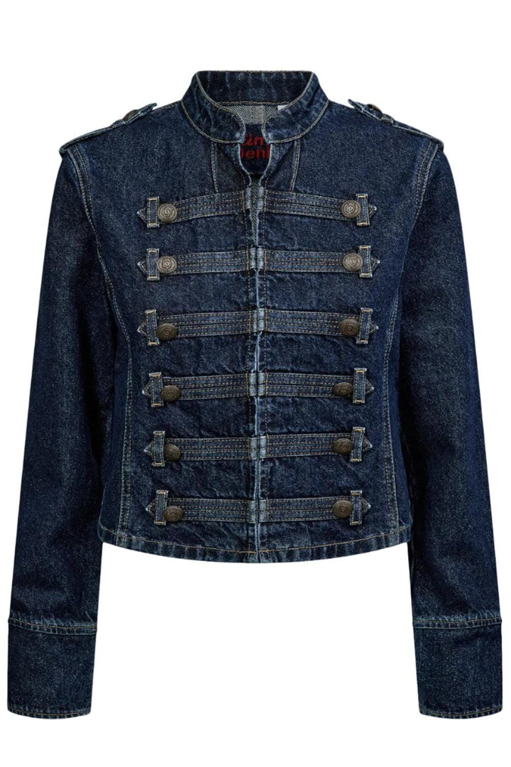 NüMph - Nubillie Fitted Denim Jacket 708391 - Dark Blue Denim Jakker 