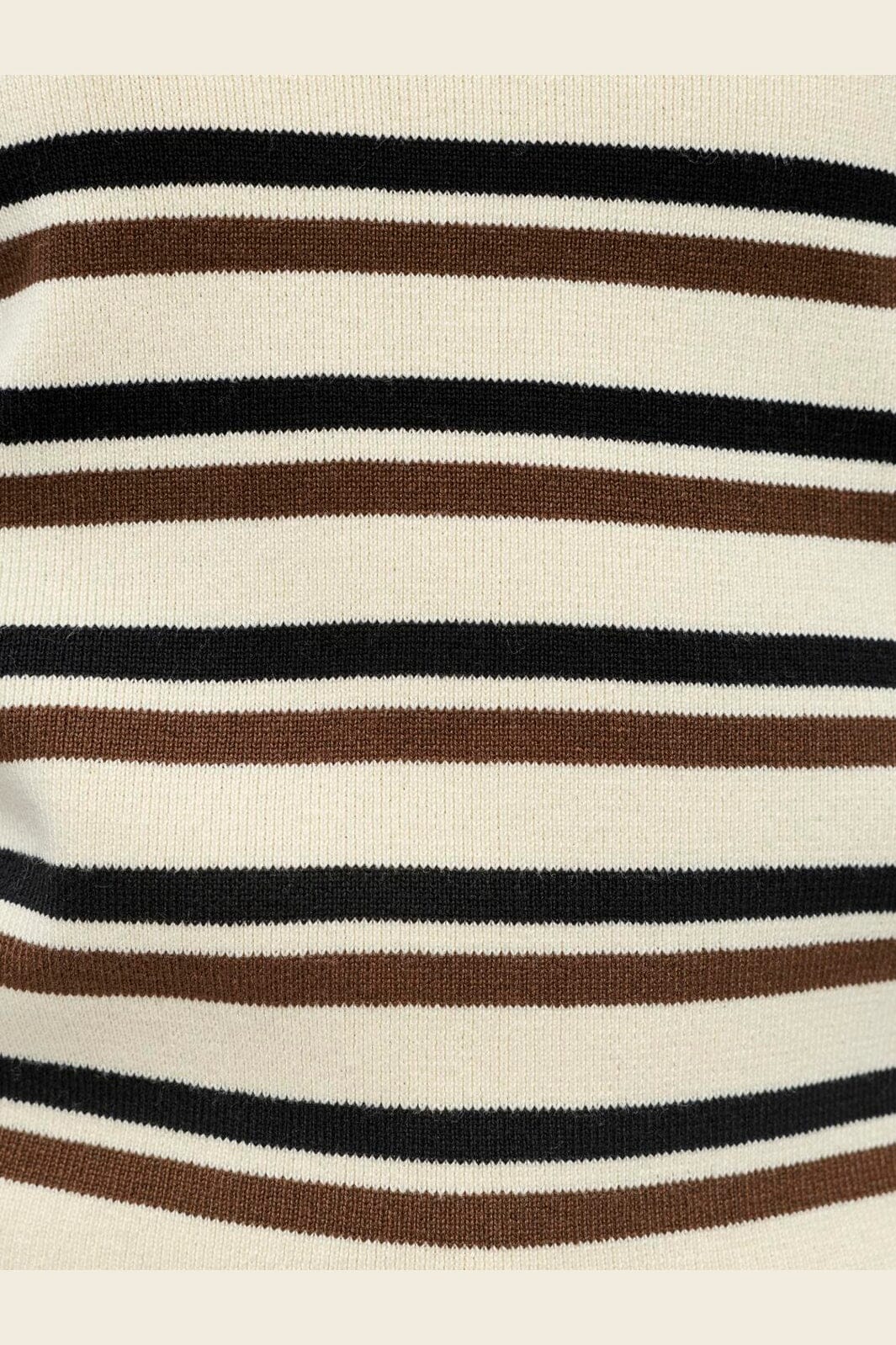 Object - Objester L/S Re Knit Pullover - 5162426 Birch Black + Carafe