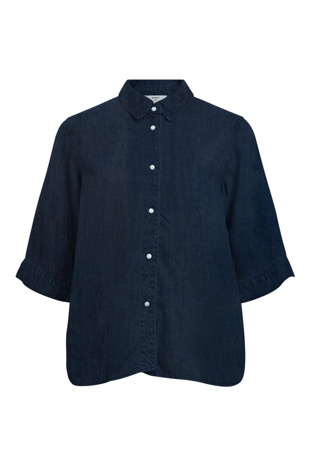 Object - Objframe 2/4 Re Denim Top - 4971966 Dark Blue Denim Rinse Wash
