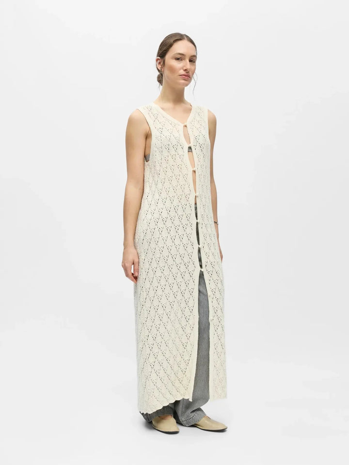 Object - Objkitty S/L Re Knit Dress 144 - 5010340 Birch Kjoler 