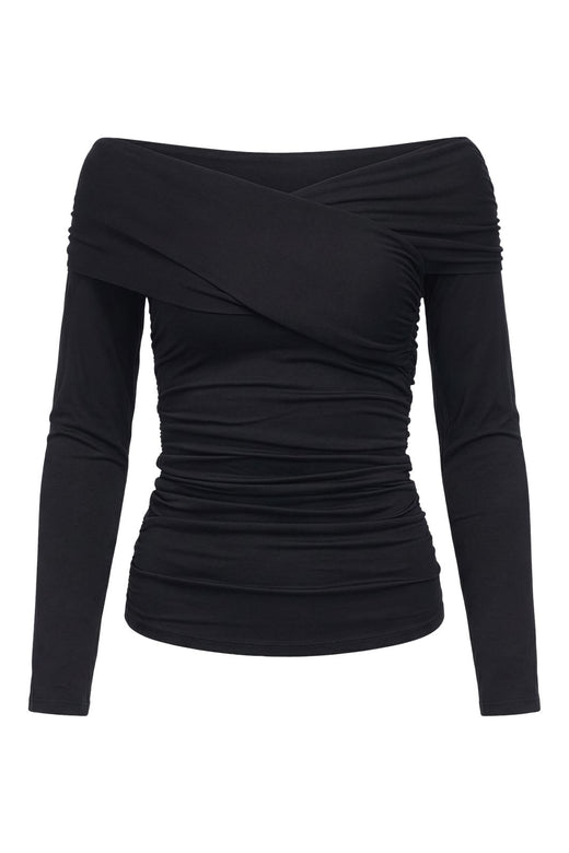 Object - Objlevih L/S Cross Over Top - 5251903 Black