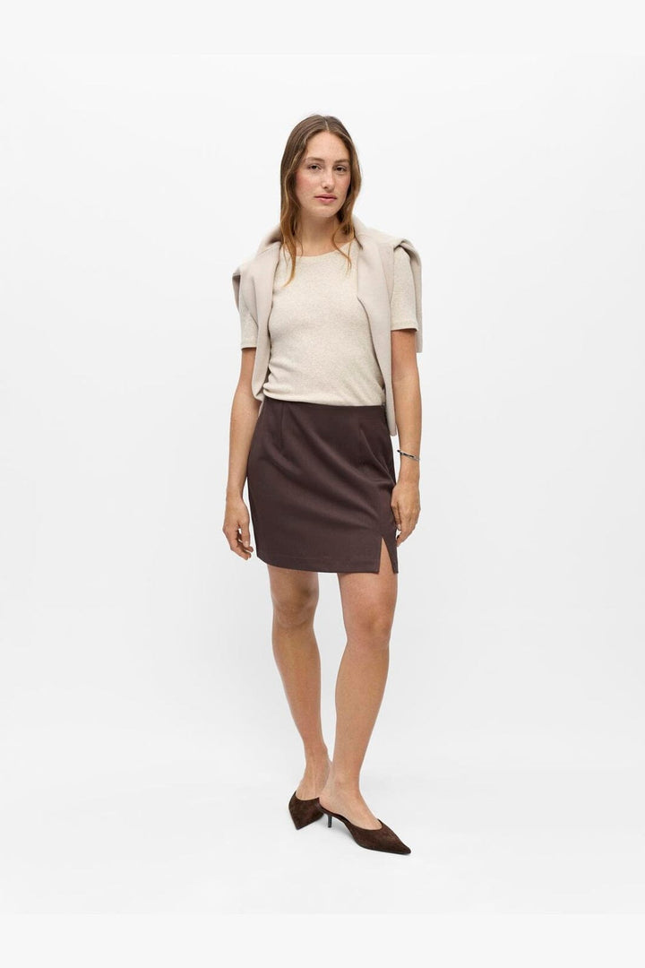 Object - Objlisa Mini Skirt - 4922597 Seal Brown