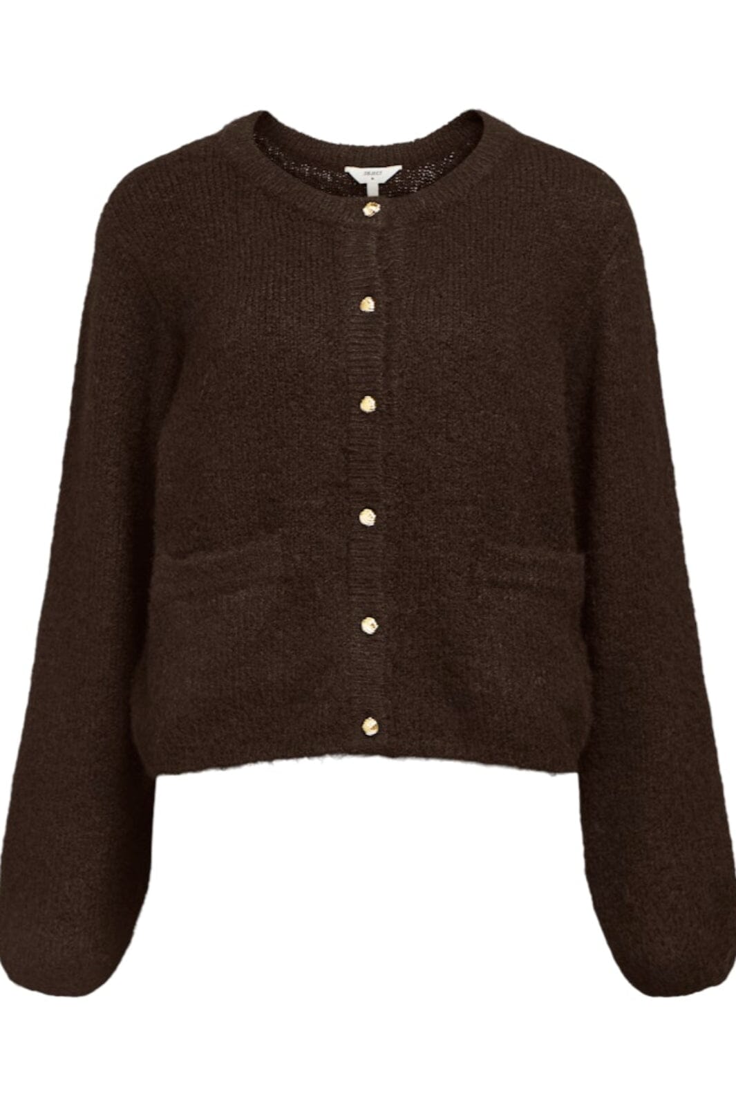 Object - Objsaggia Re L/S Knit Cardigan - 4872680 Seal Brown Melange Cardigans 
