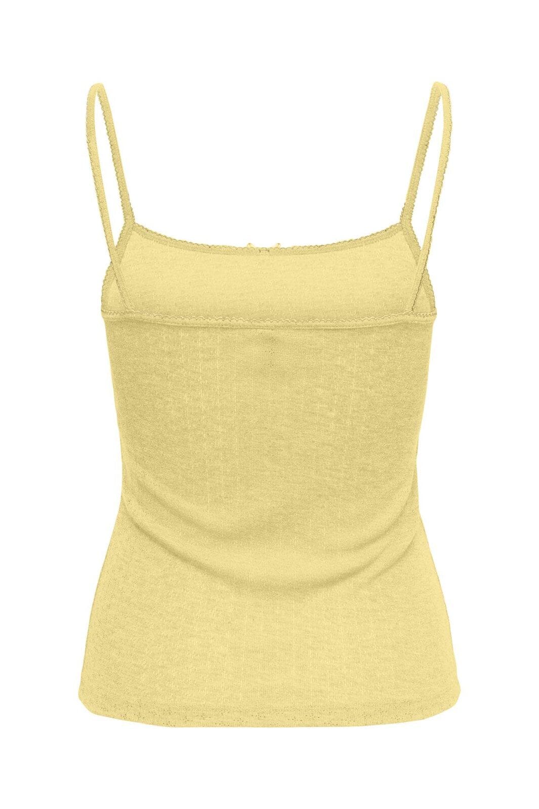 Only - Onl Kalli S/L Bow Rib Top - 4941121 Lemon Meringue Lemon Meringue Bow+Binding