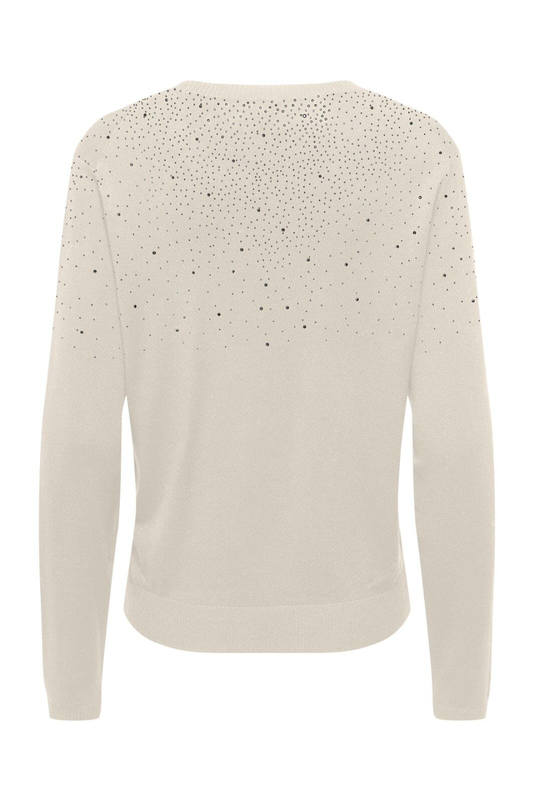 Only - Onlanabella Ls Bling O-Neck Knt - 4894552 Birch W. Dark Silver Toppe 