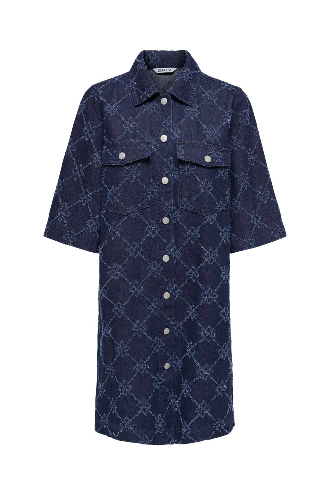 Only - Onlbella Wide Sleeves Print Dress - 5051335 Dark Blue Denim