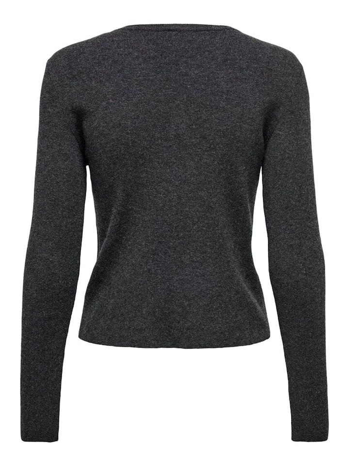 Only - Onlbillie Ls Fitted Cardigan Cc Knt - 4783188 Dark Grey Melange Cardigans 