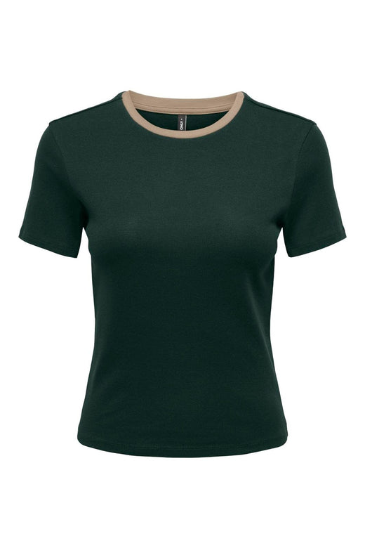 Only - Onlbina S/S Short Top Solid - 5209941 Scarab Biscotfi Contrast