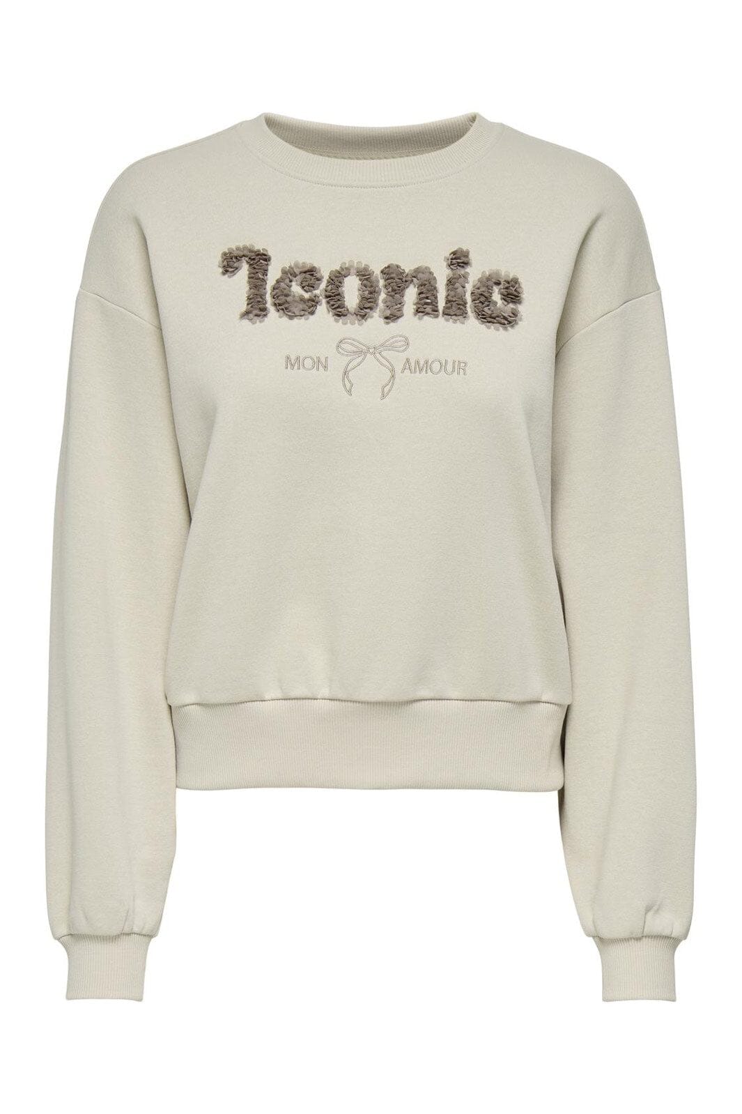 Only - Onlbonet L/S O-Neck Swt - 4890006 Pumice Stone Iconic