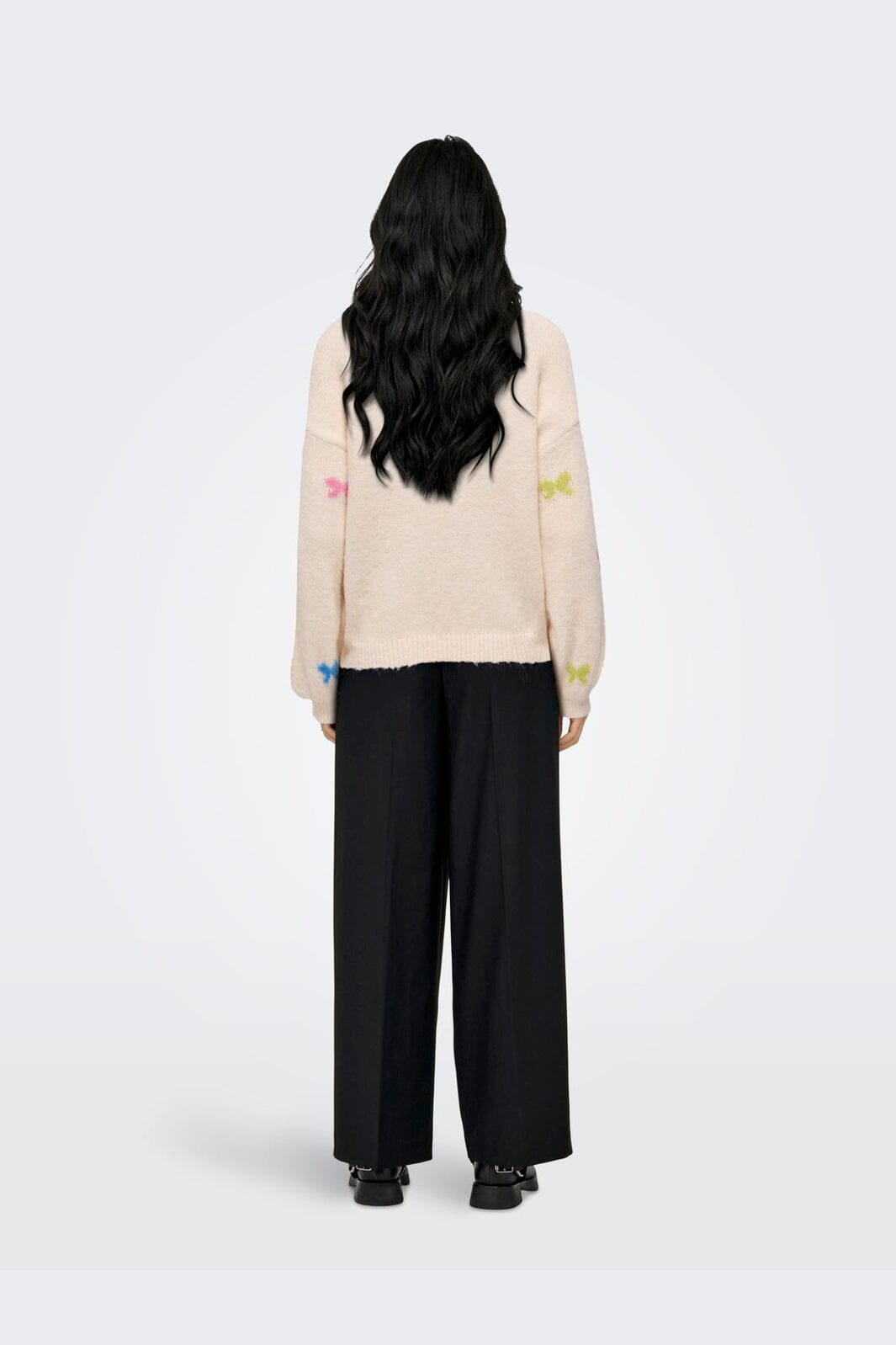 Only - Onlbrunhilda Life Ls Bow O-Neck Knt - 4947227 Baby'S Breath Camp G/Wild R/Campa/Mel/Mini Bow