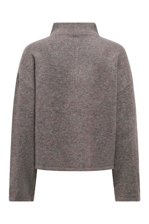 Only - Onlclara Ls Half Zip Knt - 5062024 Bracken Melange/Silver Zip