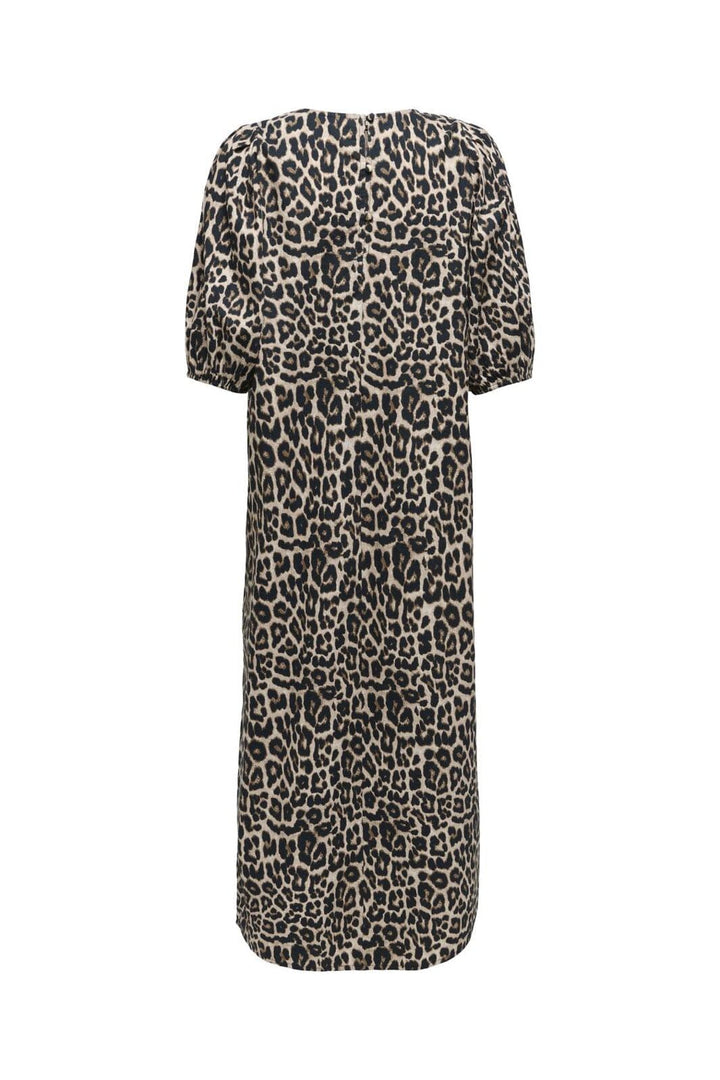 Only - Onlclara S/S Puff Sleeve Midi Dress - 4944973 Black Leo