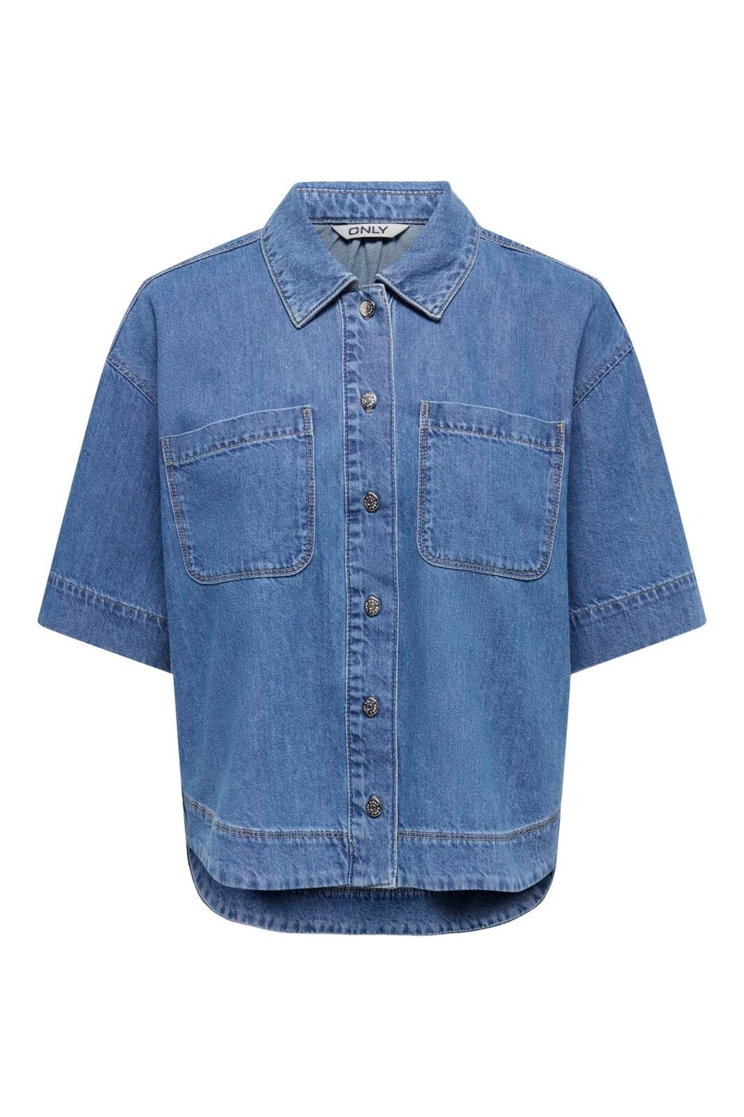 Only - Onlcleo Life Ss Shirt Pim - 5045119 Medium Blue Denim