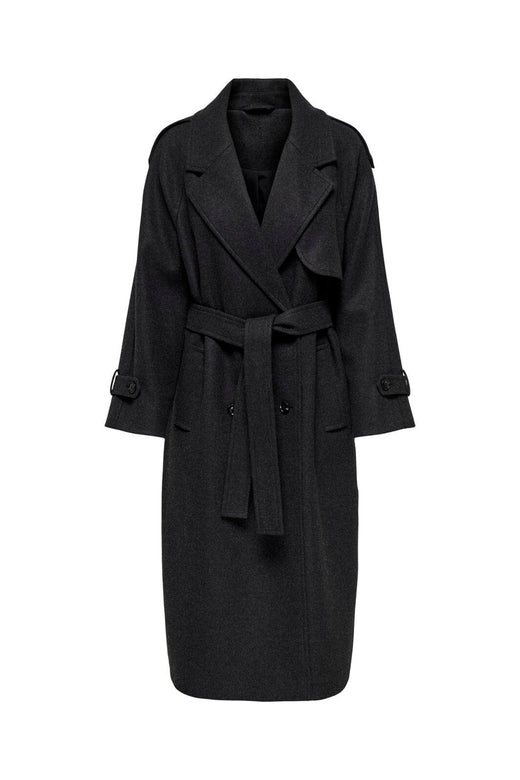 Only - Onldear-Trillion Long Belt Coat - 4732311 Dark Grey Melange