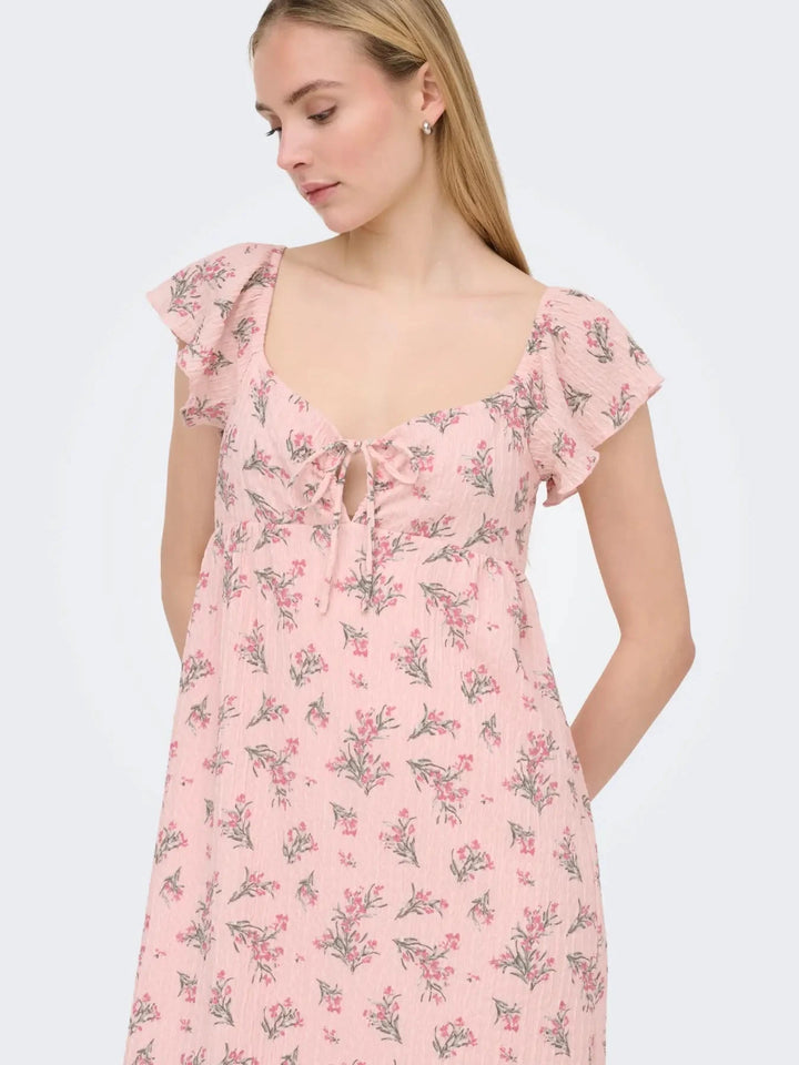 Only - Onldua Frill Sleeve Dress - 5065813 Pale Lilac (Cindy) Floral Laurel Whreat Kjoler 