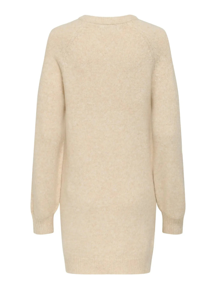 Only - Onlemma Life Ls Button Onec Dress Cc Knt - 4853470 Pumice Stone Melange/Gold Button Kjoler 