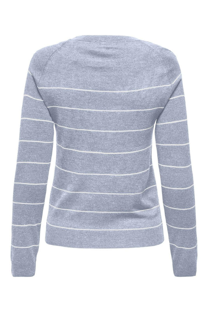 Only - Onlemmi Ls Raglan O-Neck Cc Knt - 4981391 Soft Chambray Mel/Cloud Dancer/Wide