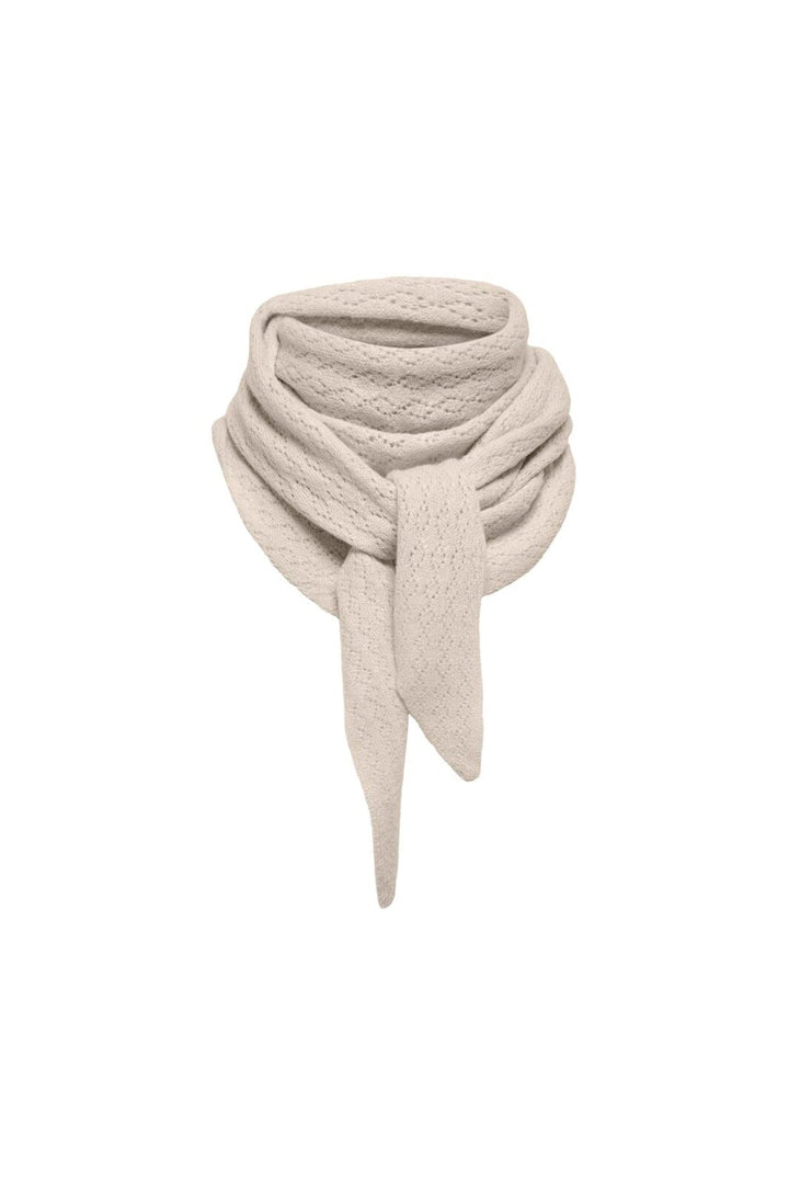Only - Onlevelyn Pattern Knit Scarf Acc - 4903194 Pumice Stone