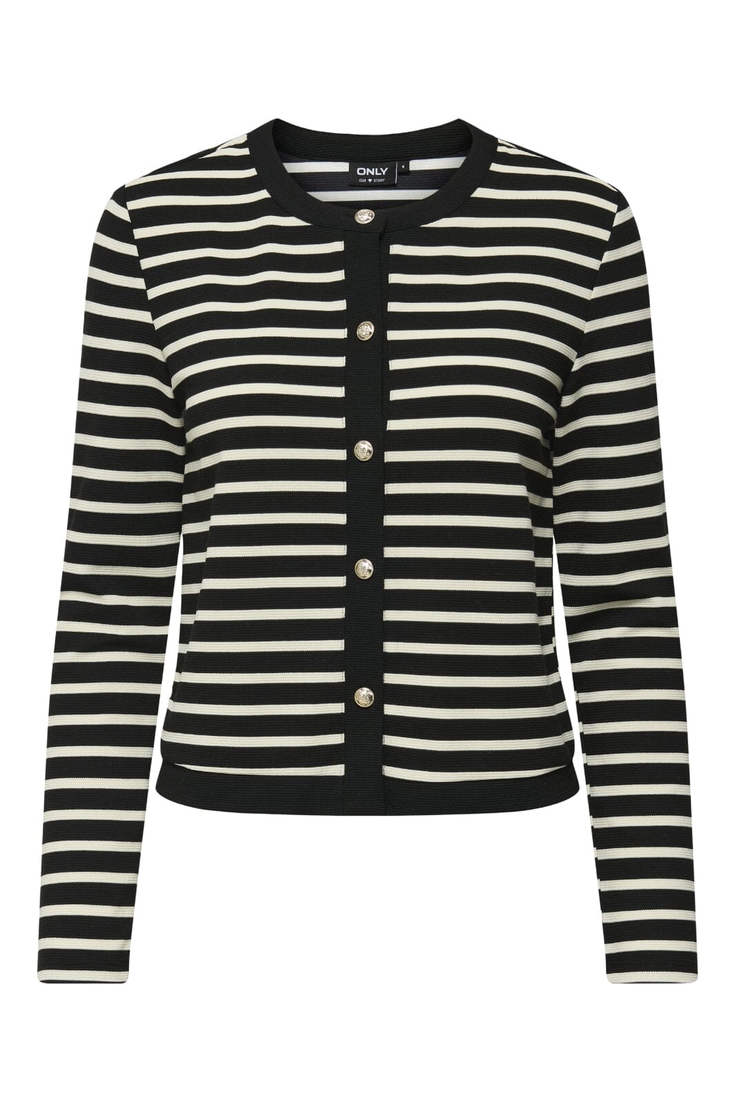 Only - Onlfabiola L/S Cardigan Ub Cc Swt - 4909811 Black Cloud Dancer