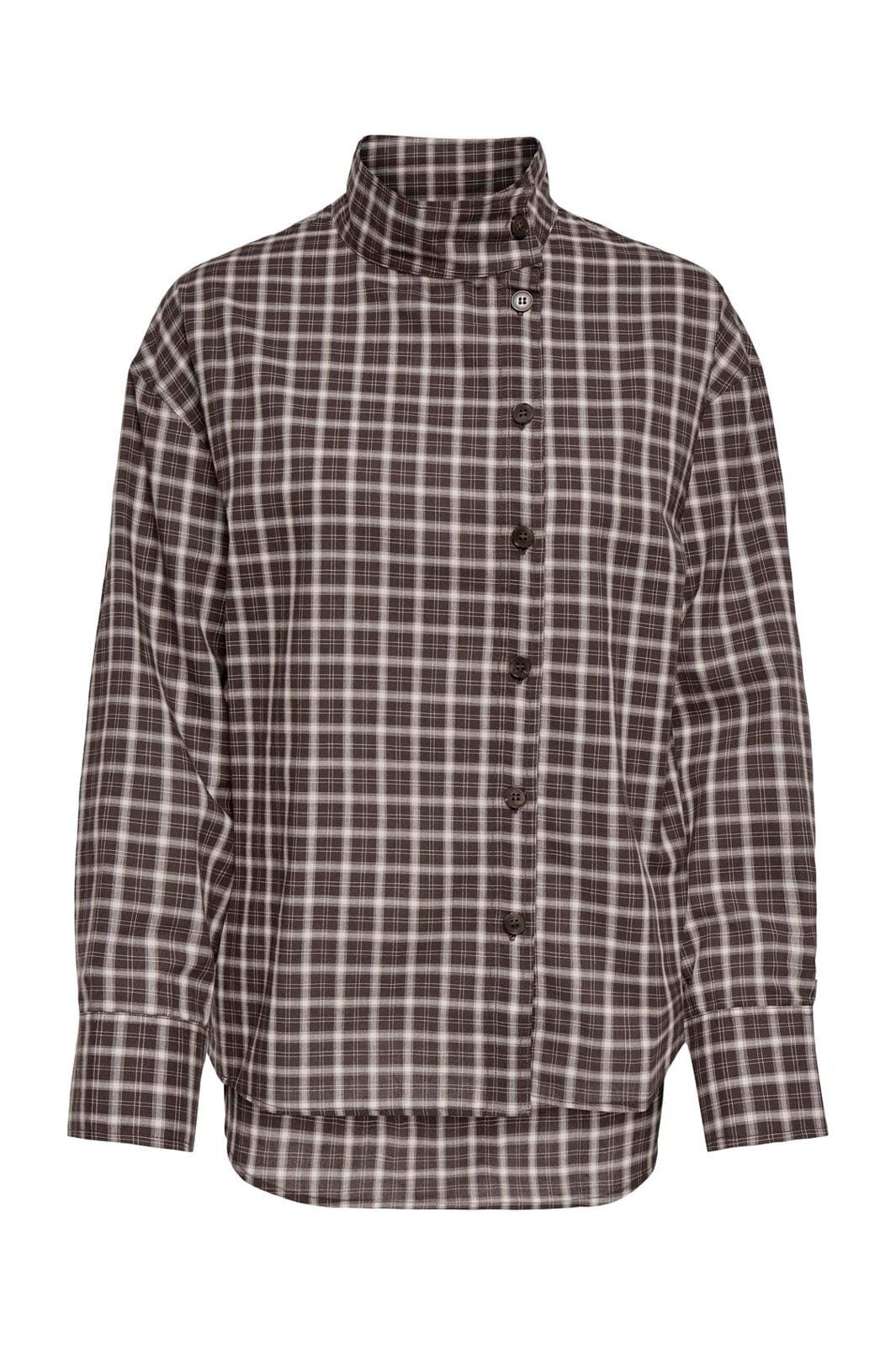 Only - Onlfreya Check High Neck Shirt - 5232775 Malt Ball