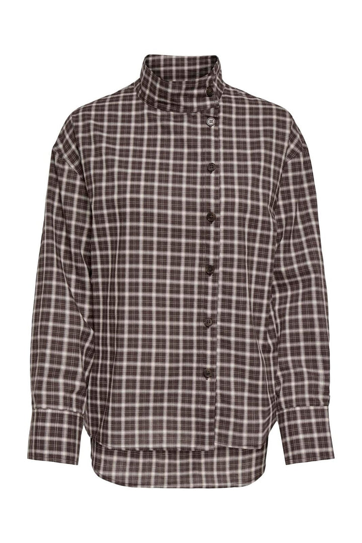 Only - Onlfreya Check High Neck Shirt - 5232775 Malt Ball