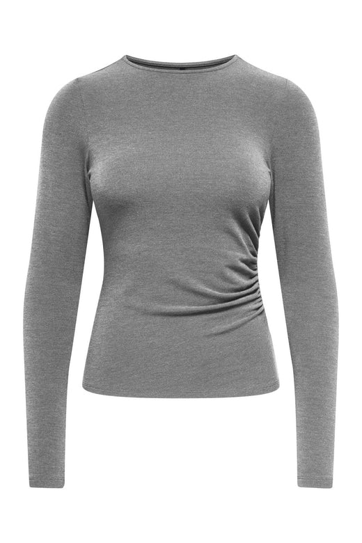 Only - Onlglamour L/S Ruching Top Cc - 5101235 Medium Grey Melange
