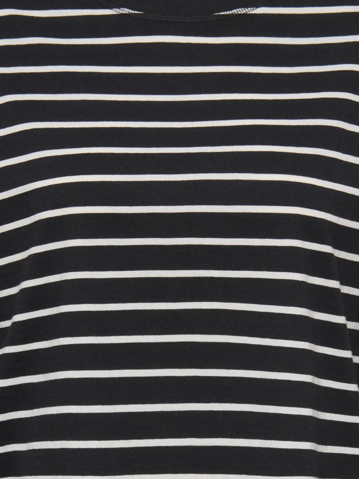 Only - Onlhappy L/S O-Neck Stripe Tee - 5110886 Black Cloud Dancer Lena Bluser 