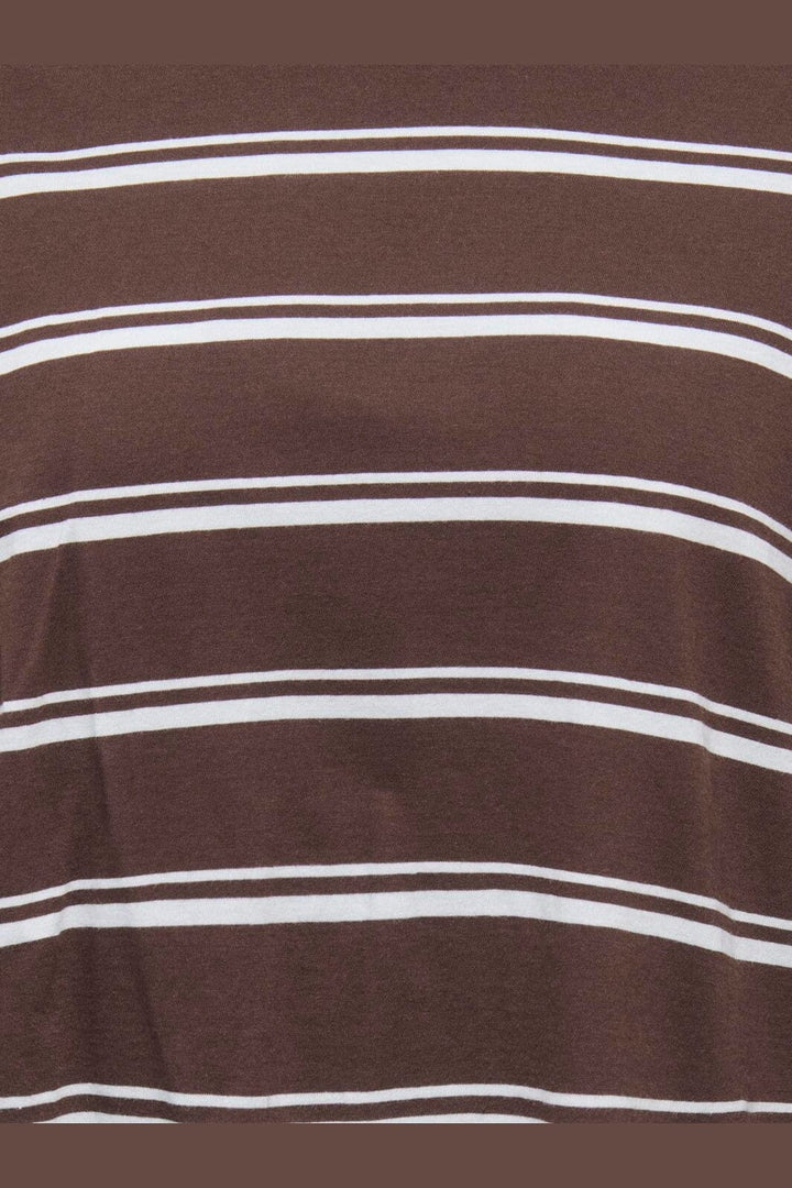 Only - Onlhappy L/S O-Neck Stripe Tee - 5203349 Coffee Bean Balled Blue Fie