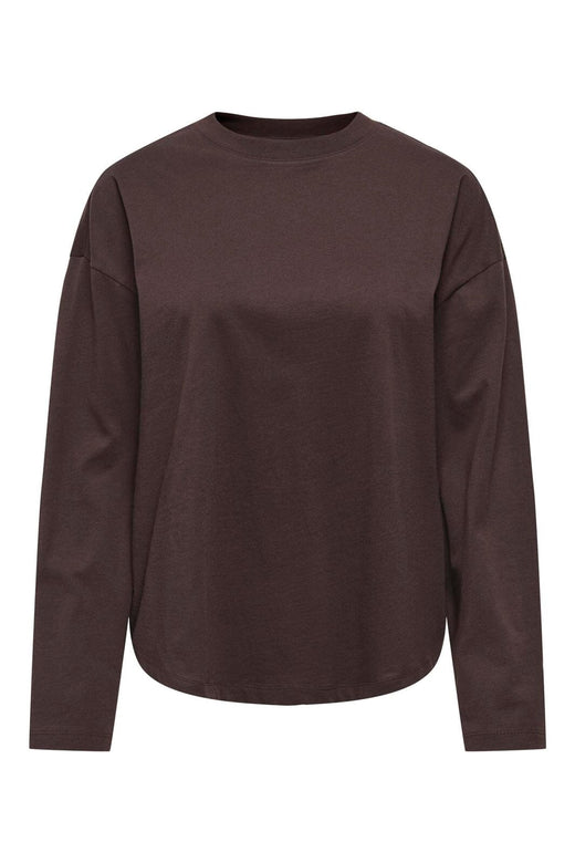 Only - Onlhappy L/S O-Neck Tee - 5102898 Coffee Bean