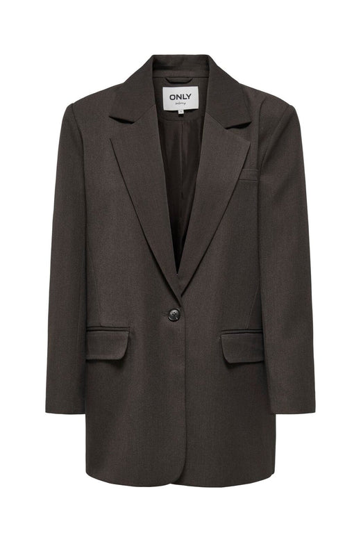 Only - Onlhattie-Lana L/S Overs Mel Blazer Tlr - 4985629 Chocolate Torte Melange