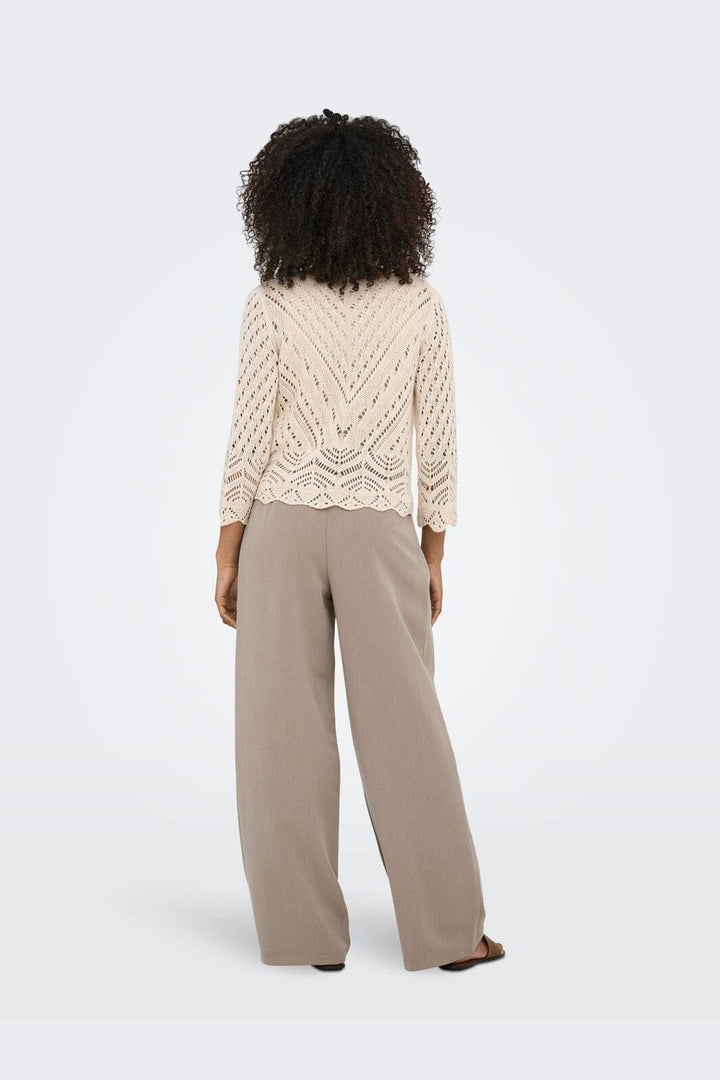 Only - Onlhattie Pleat Str Pant Tlr - 4716687 Taupe Gray Melange