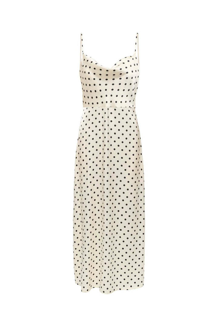 Only - Onlhimi Strap Long Dress - 5092542 Cloud Dancer Black Dots