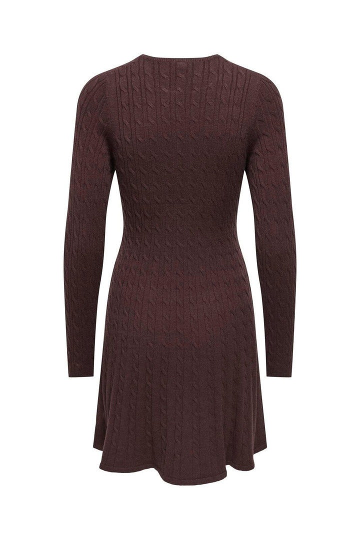 Only - Onlibi Ls O-Neck Cable Dress Cc Knt - 5035558 Fudge