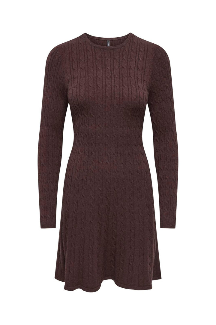 Only - Onlibi Ls O-Neck Cable Dress Cc Knt - 5035558 Fudge