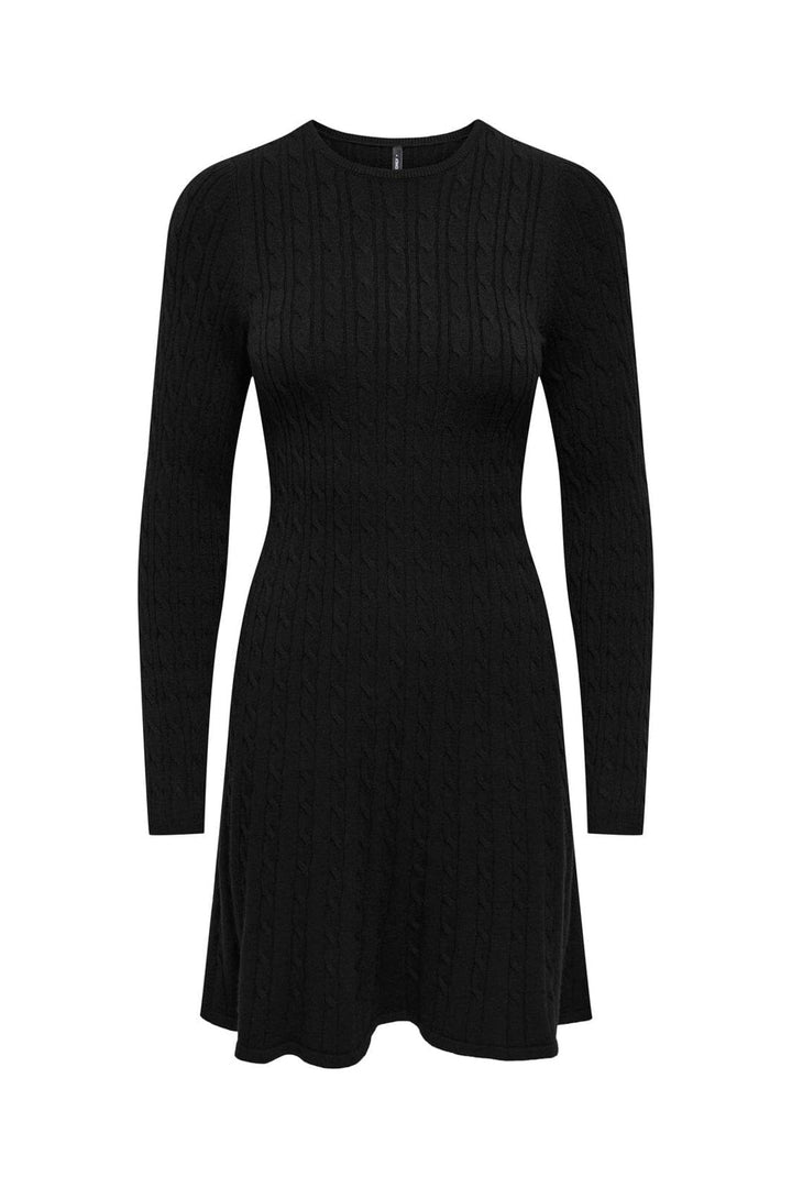 Only - Onlibi Ls O-Neck Cable Dress Cc Knt - 5100471 Black