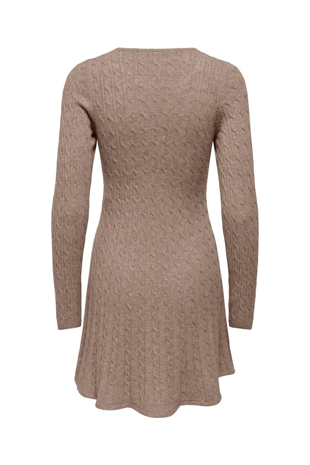 Only - Onlibi Ls O-Neck Cable Dress Cc Knt - 5100472 Mocha Meringue