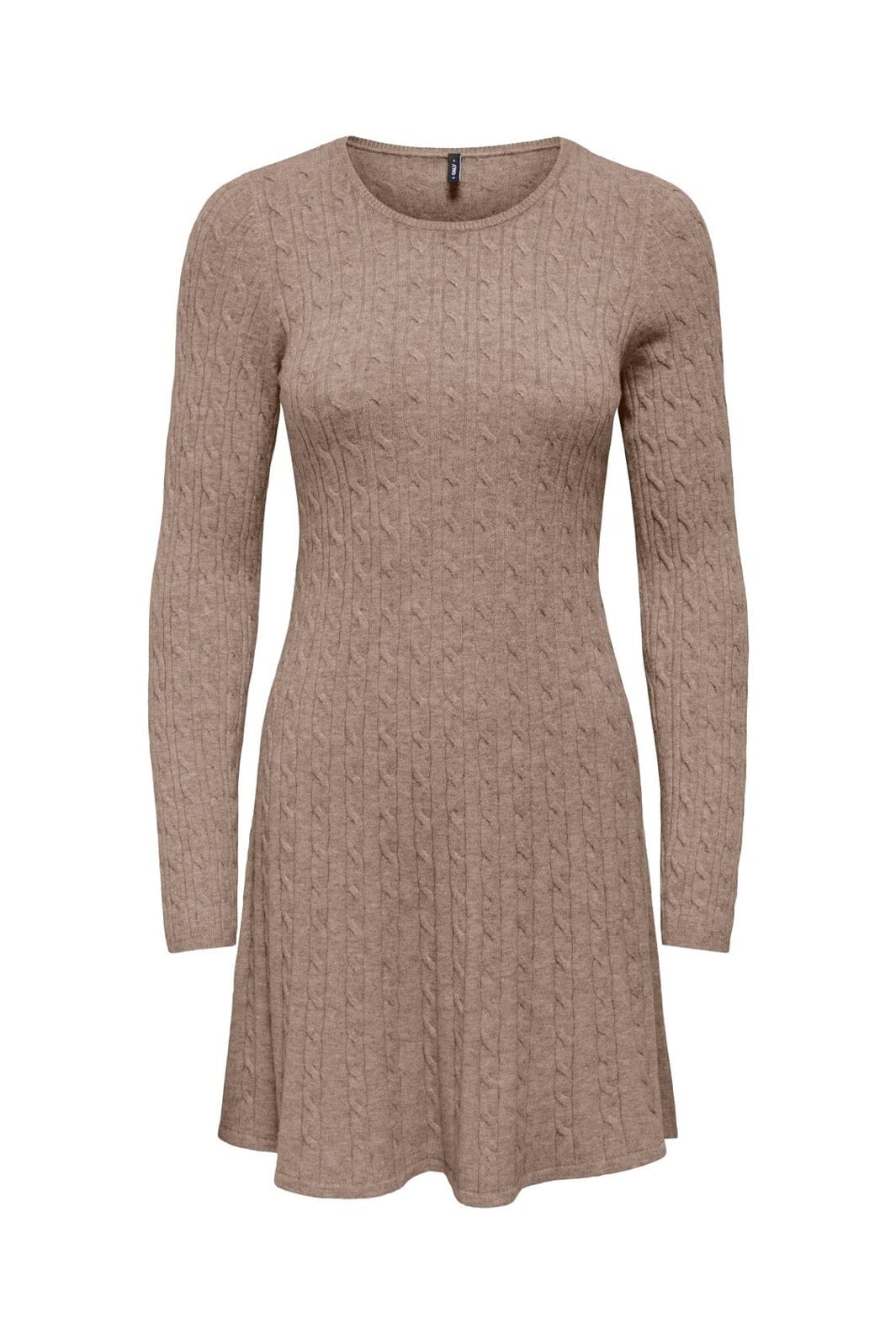Only - Onlibi Ls O-Neck Cable Dress Cc Knt - 5100472 Mocha Meringue