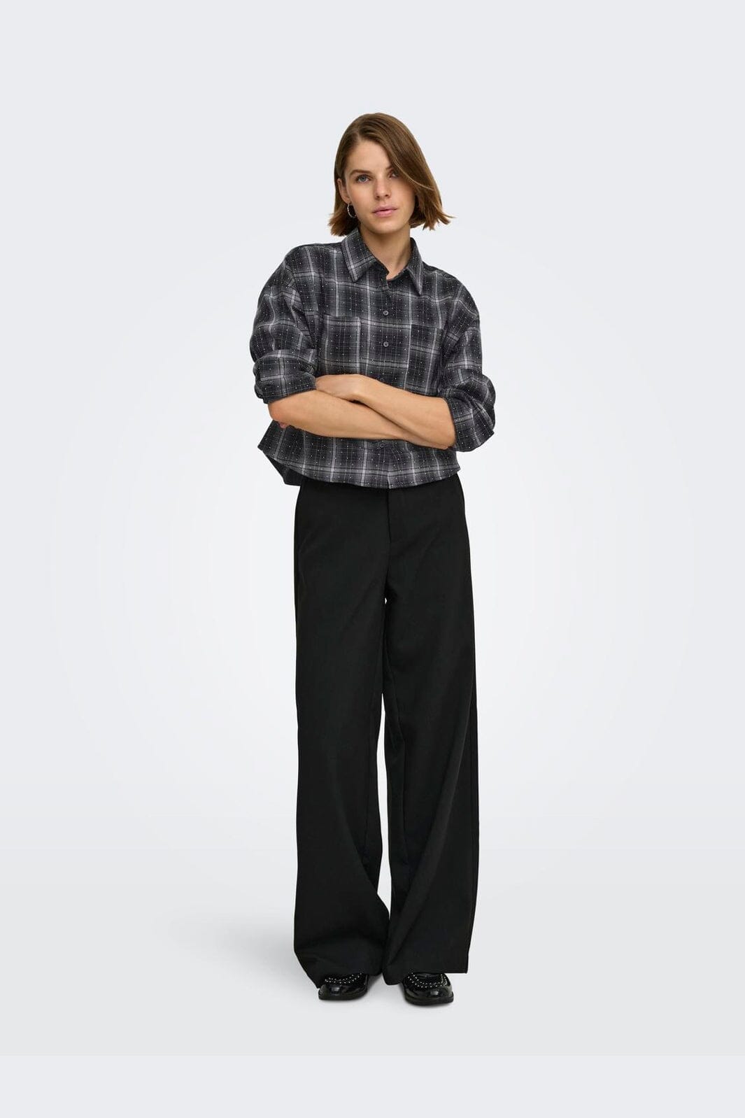 Only - Onlilston Ls Glitter Detail Shirt - 5116396 Black W. Embellishment