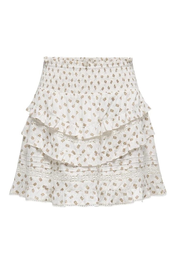 Only - Onljasmin Flounce Skirt 15352497 - 4852880 - Cloud Dancer Kelp Flower