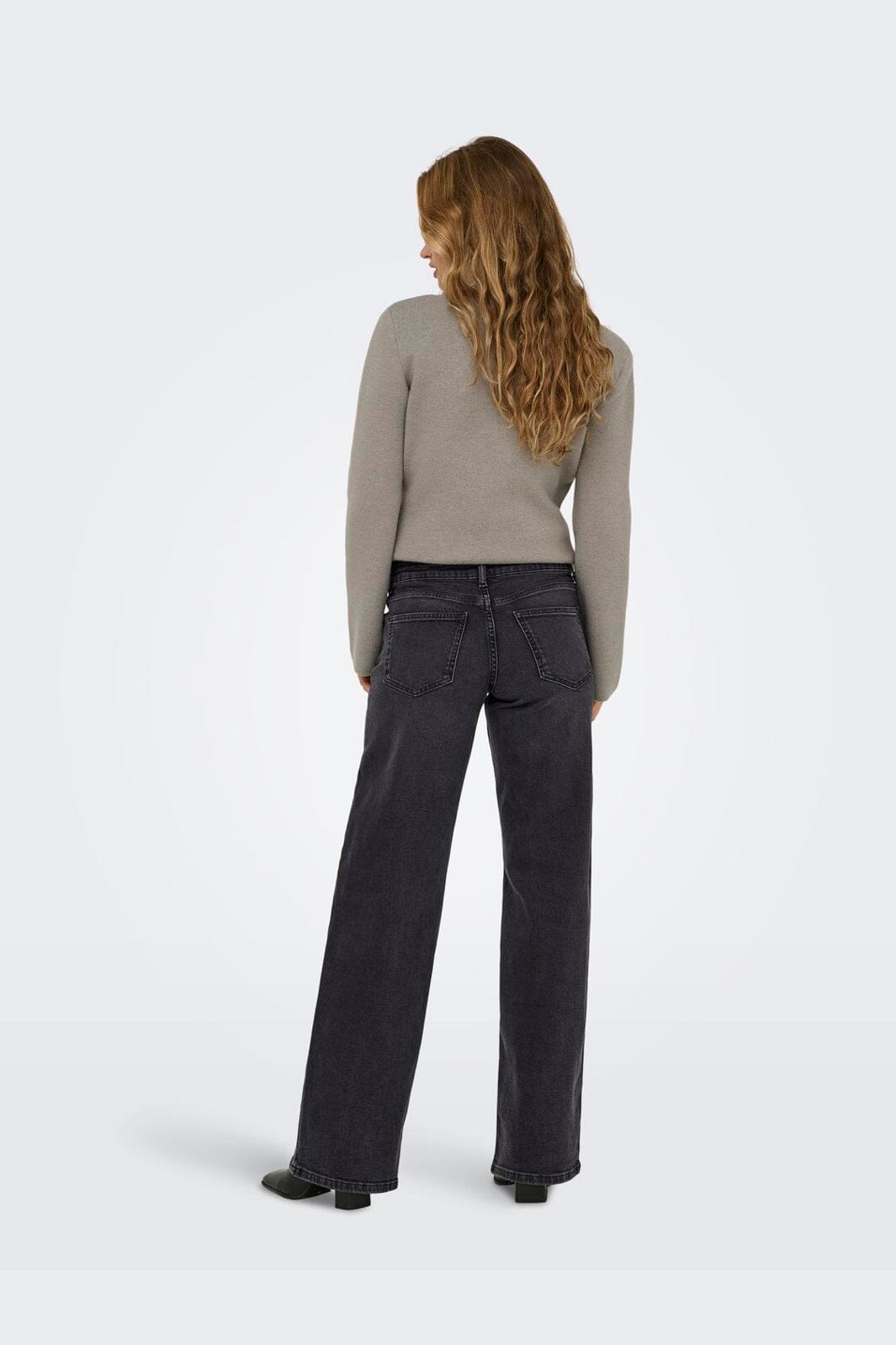 Only - Onljudy Lw Wide Leg Tai Epp - 4680454 Washed Black