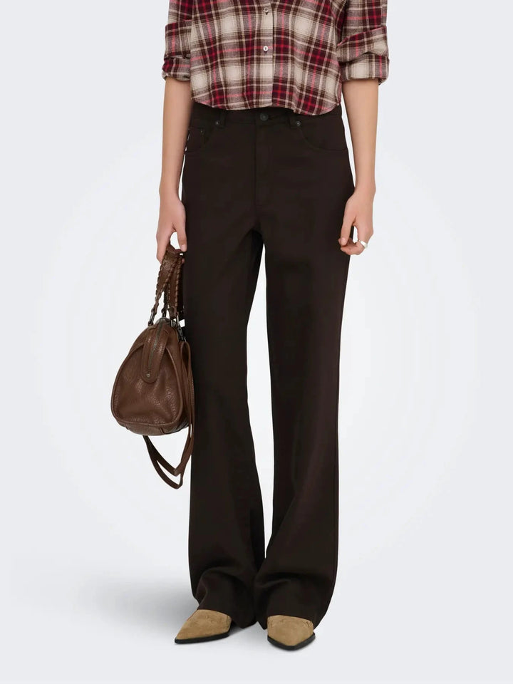 Only - Onljuicy-Soft Wide Pant - 5003385 Black Coffee Bukser 