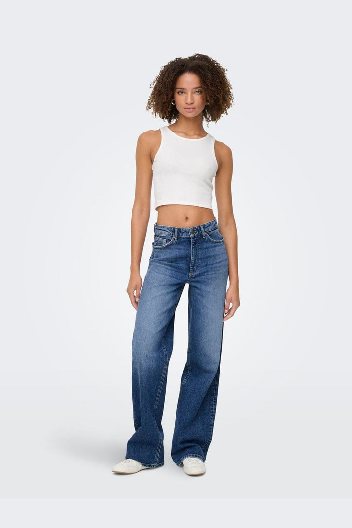 Only - Onljuicy Wide Leg Dot330 - 4882568 Dark Blue Denim