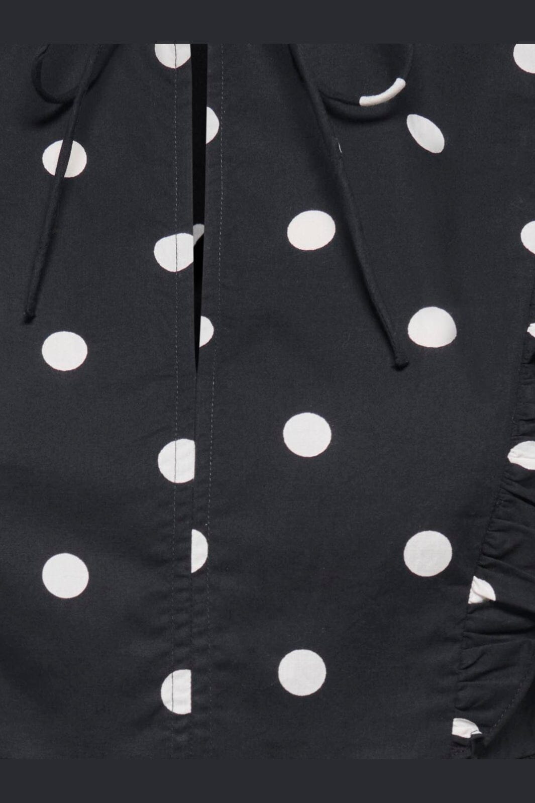 Only - Onlkai S/L Peplum Frill - 5119337 Black White Dot