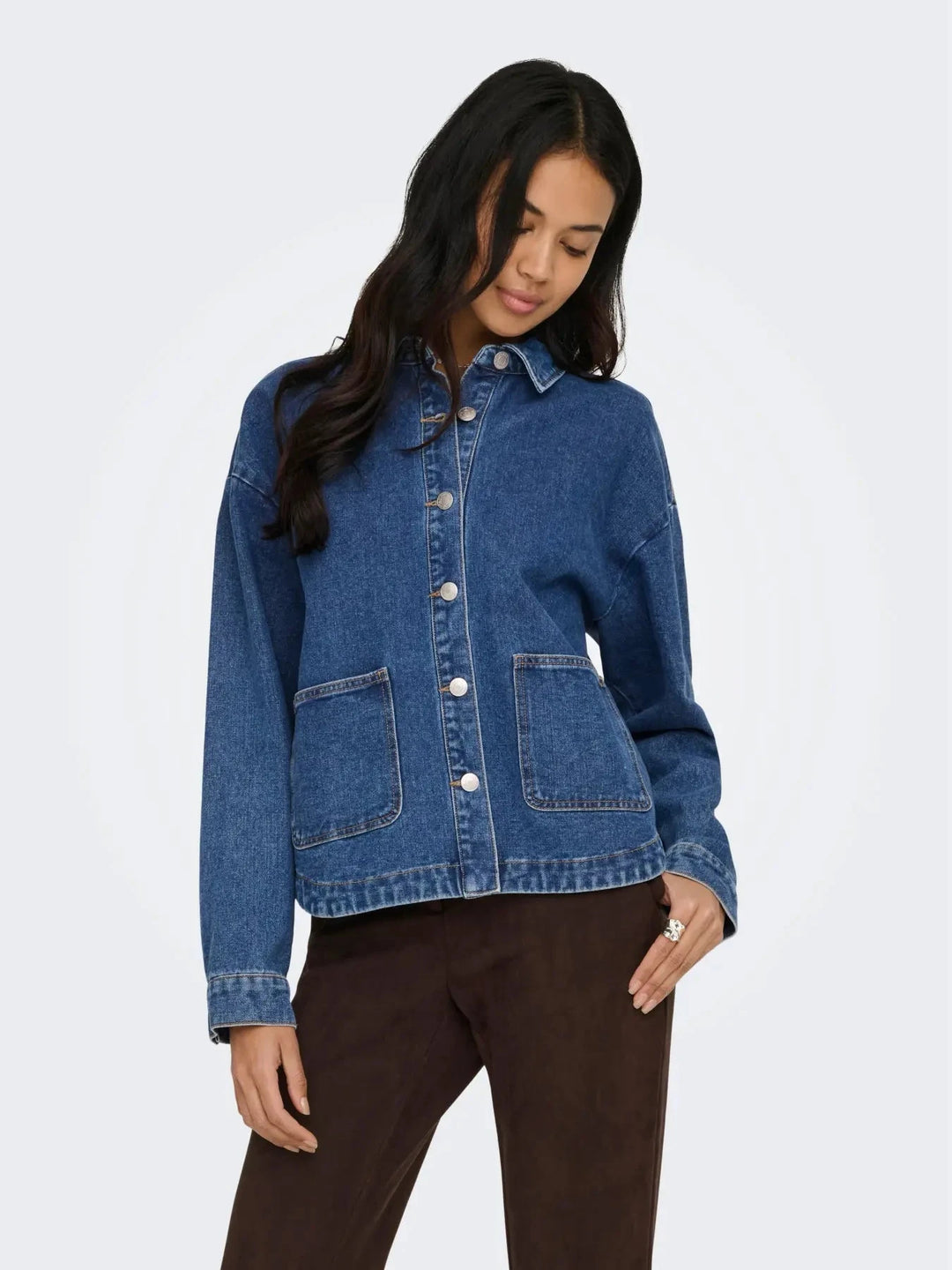 Only - Onllara Ls Shacket Gua - 5036779 Medium Blue Denim Jakker 