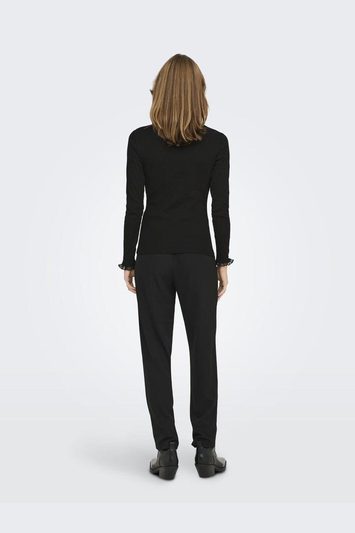 Only - Onlleslie L/S Lace Mix Top - 4141119 Black
