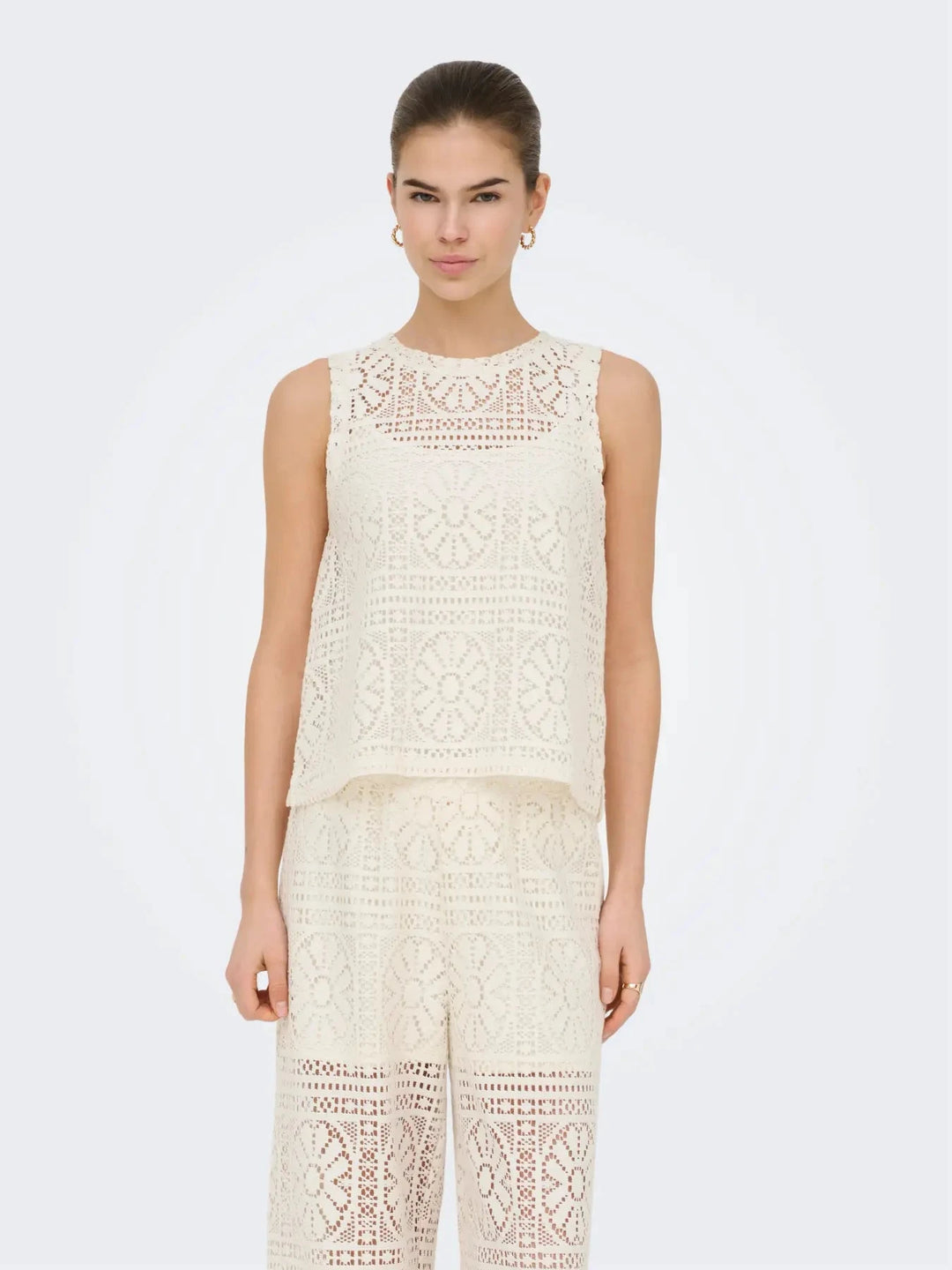 Only - Onllian Lace Tank Top - 4990765 Birch Toppe 